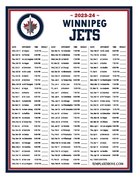 winnipeg jets schedule 2023 2024